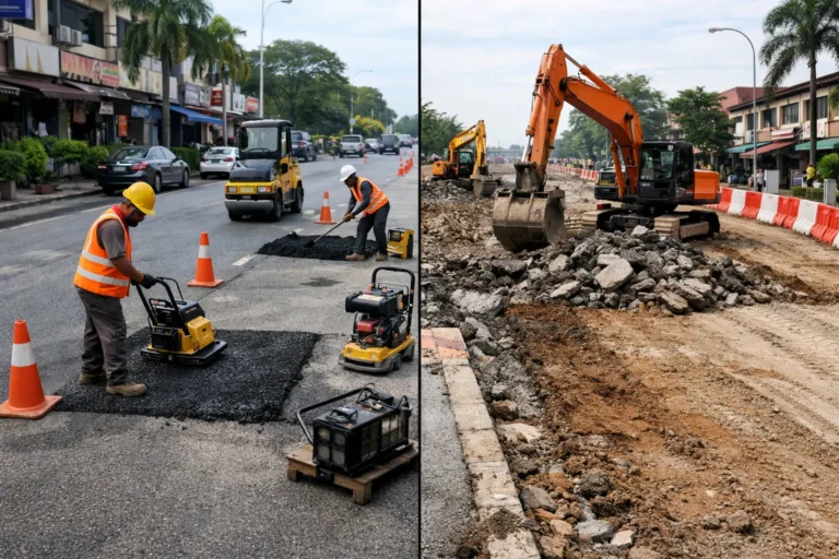 Comparison of road maintenance repair and full road reconstruction work