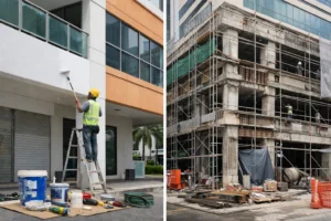Comparison of building maintenance work and major building rehabilitation